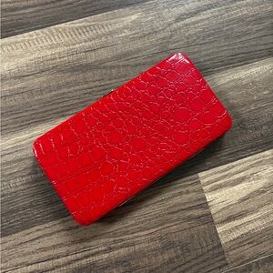 Red Crocodile Embossed Wallet